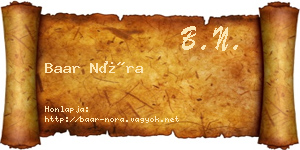Baar Nóra névjegykártya