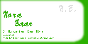 nora baar business card